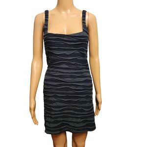 Free People Textured Blue Wave Bodycon Mini Dress Size M